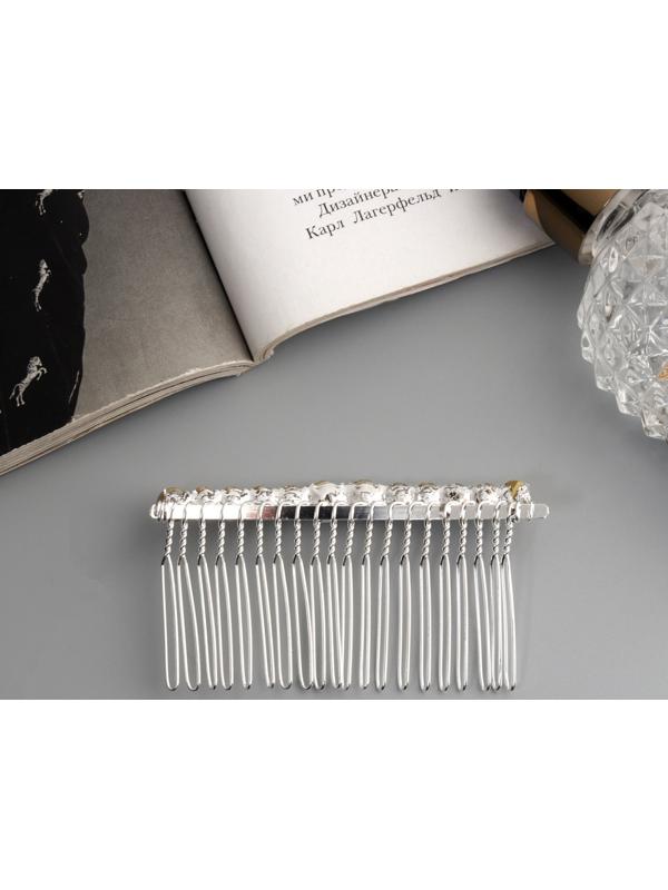 Гребень для волос QF «Медея», классика нить, 7.5×4 см, серебро
