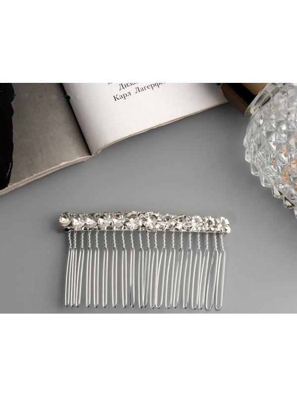 Гребень для волос QF «Медея», классика нить, 7.5×4 см, серебро