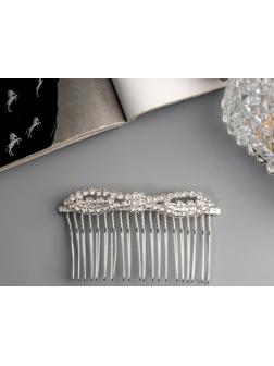 Гребень для волос QF «Медея», бант, 8×4 см, серебро