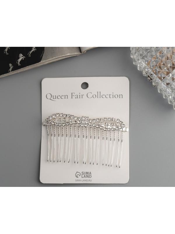 Гребень для волос QF «Медея», бант, 8×4 см, серебро