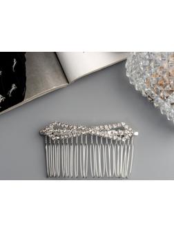 Гребень для волос QF «Медея», бант углы, 8×4 см, серебро