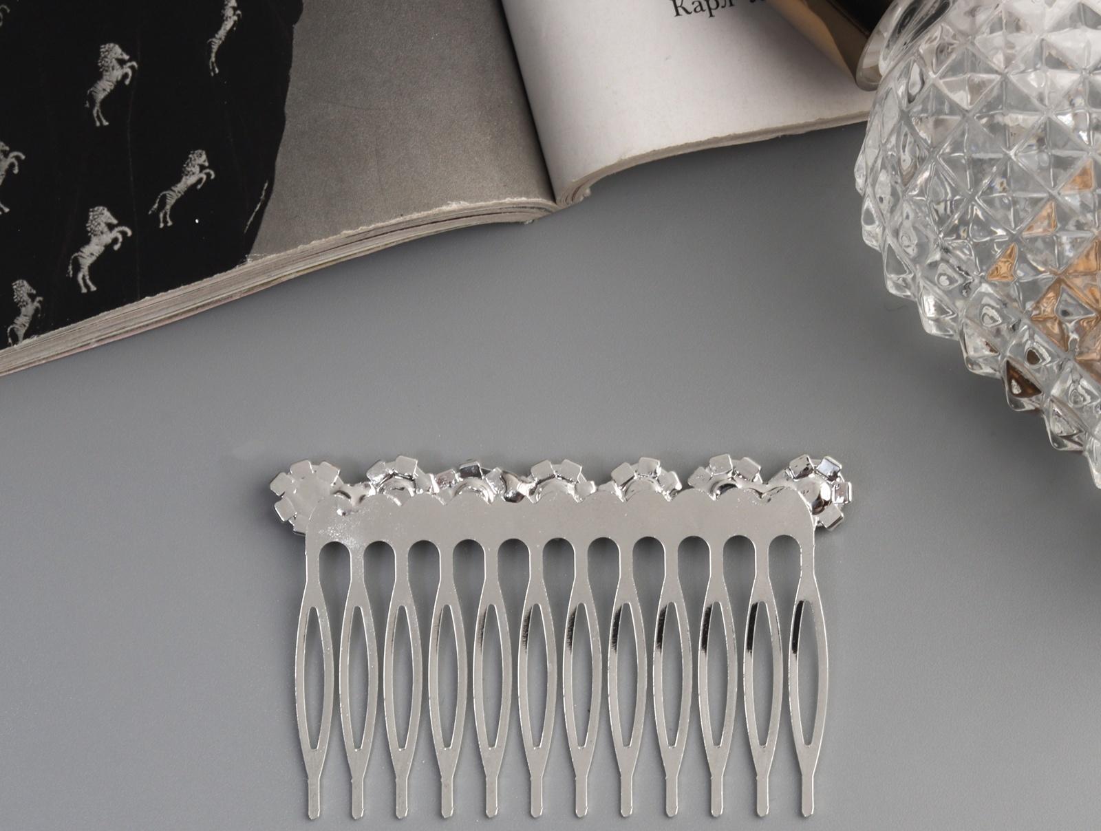 Гребень для волос QF «Медея», цветы, 7×4 см, серебро