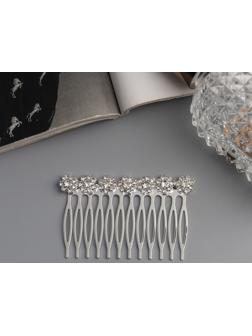 Гребень для волос QF «Медея», цветы, 7×4 см, серебро