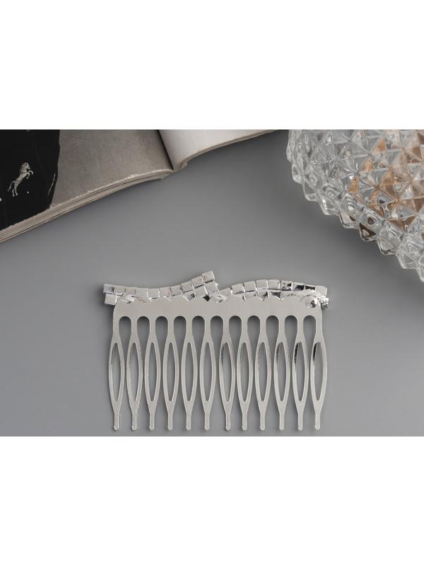 Гребень для волос QF «Медея», волны, 6.5×4 см, серебро