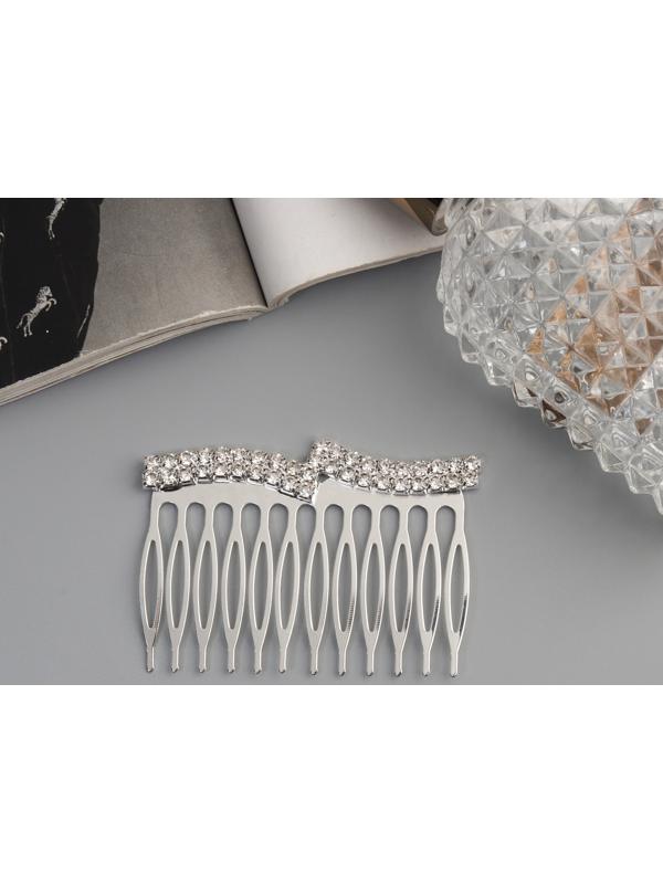 Гребень для волос QF «Медея», волны, 6.5×4 см, серебро