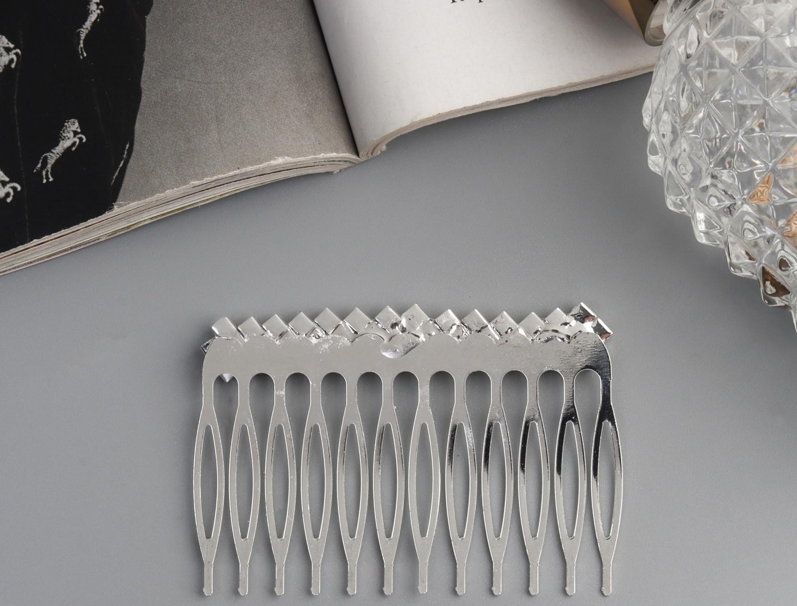 Гребень для волос QF «Медея», геометрия, 6.5×4 см, серебро