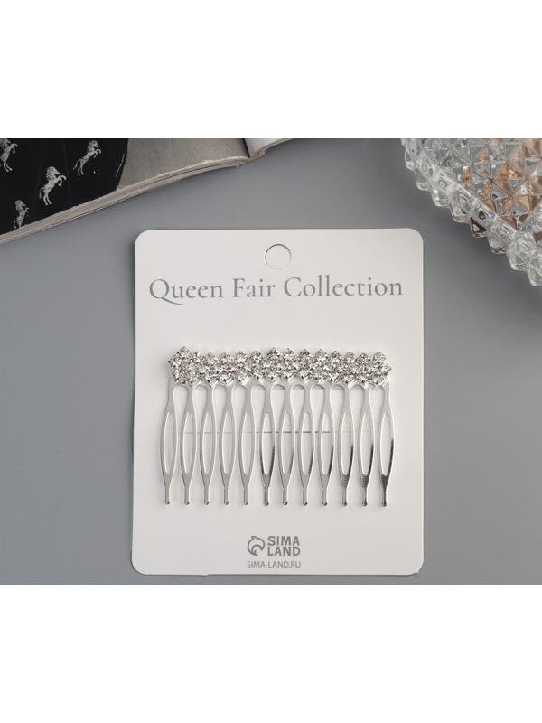 Гребень для волос QF «Медея», геометрия, 6.5×4 см, серебро