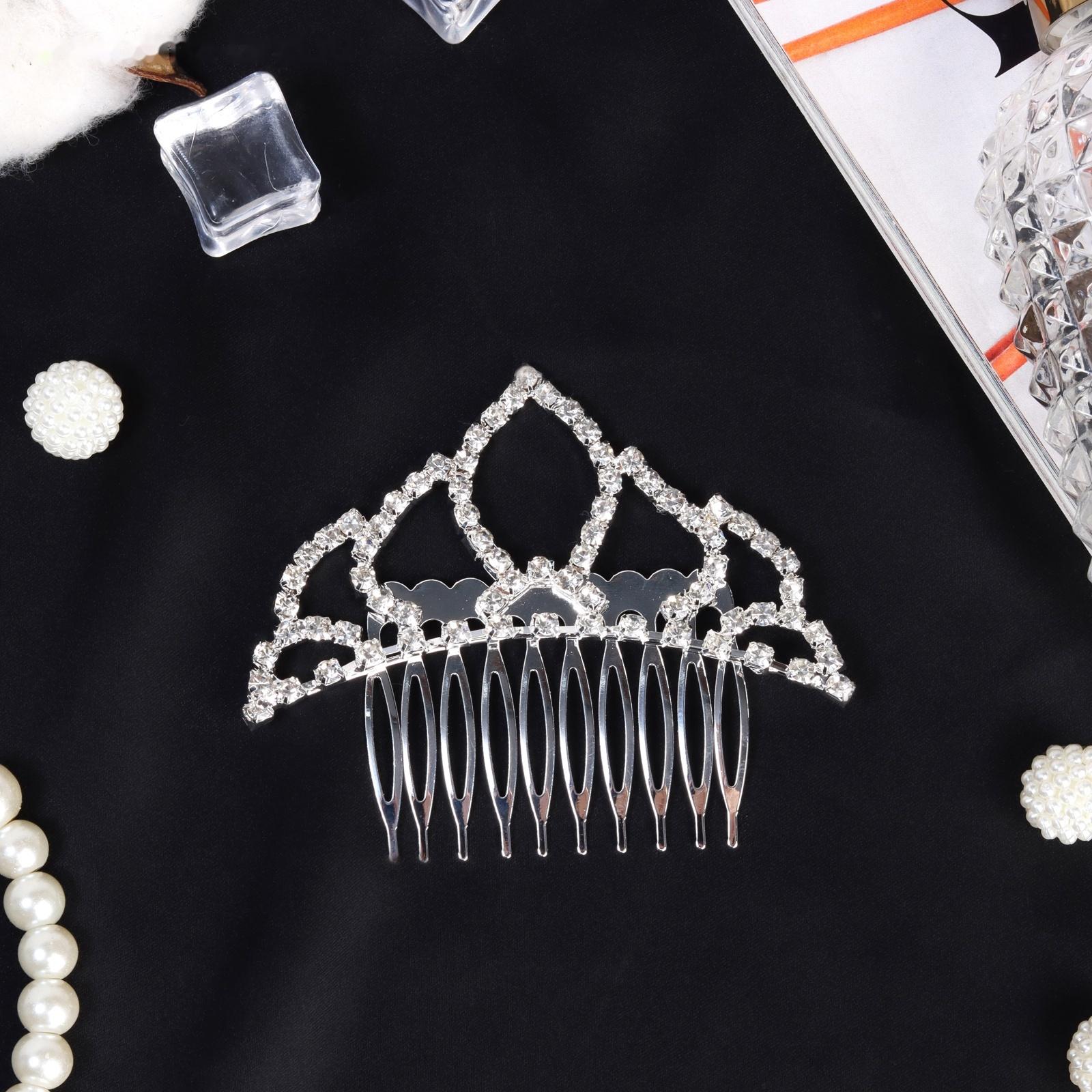 Диадема для волос QF «Медея» лепесток, 8×7 см, серебро