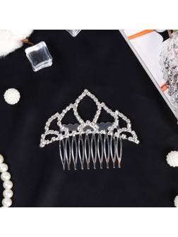 Диадема для волос QF «Медея» лепесток, 8×7 см, серебро