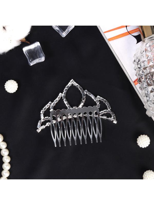 Диадема для волос QF «Медея» лепесток, 8×7 см, серебро