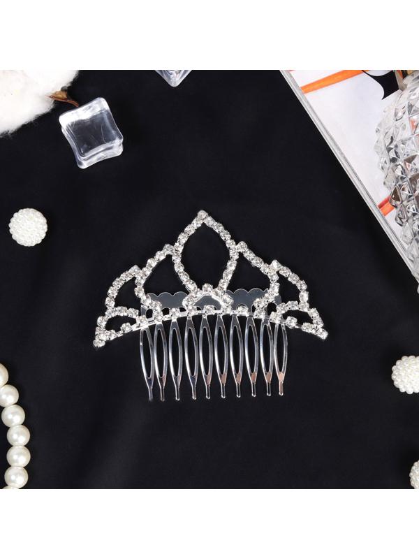 Диадема для волос QF «Медея» лепесток, 8×7 см, серебро