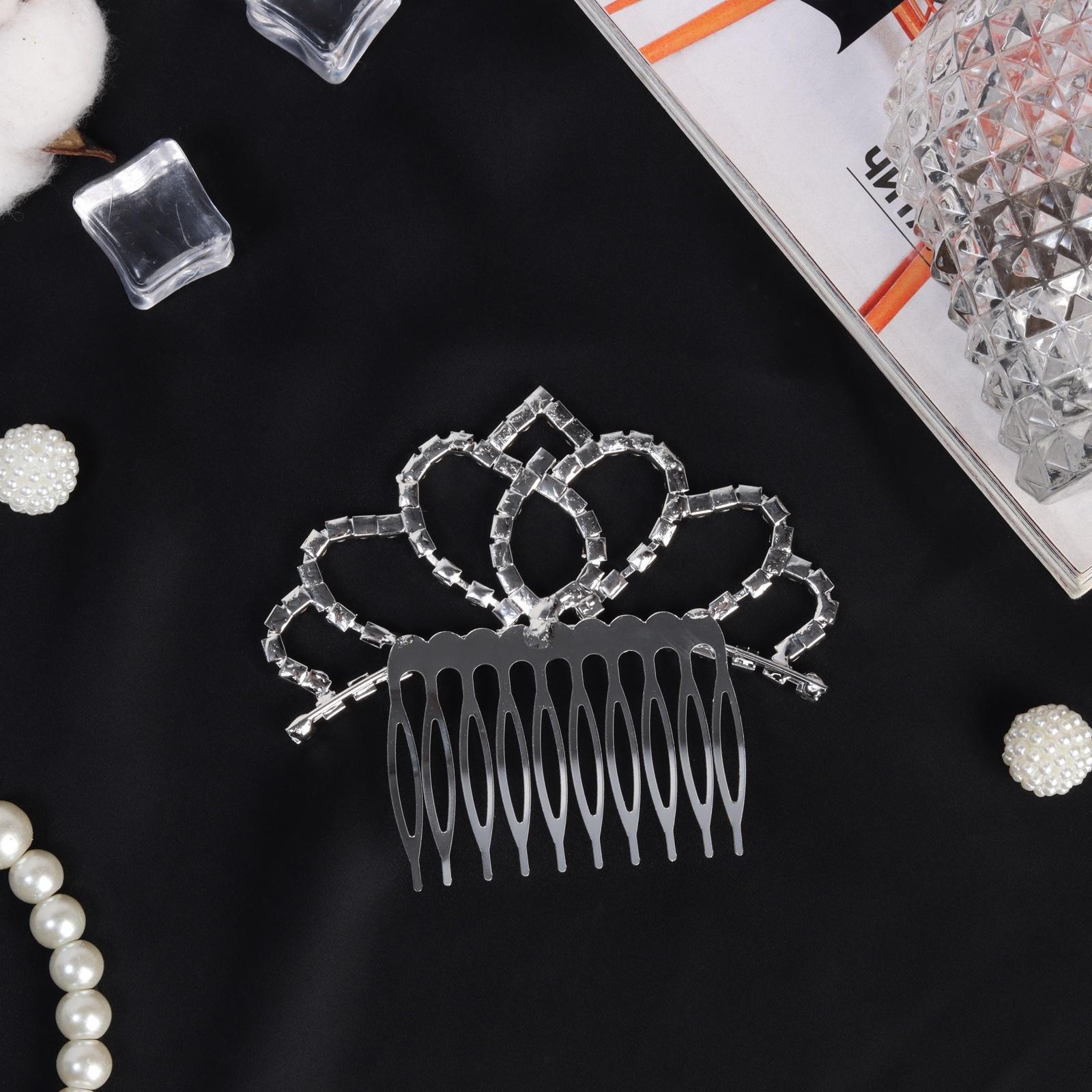 Диадема для волос QF «Медея» грация, 9×7 см, серебро