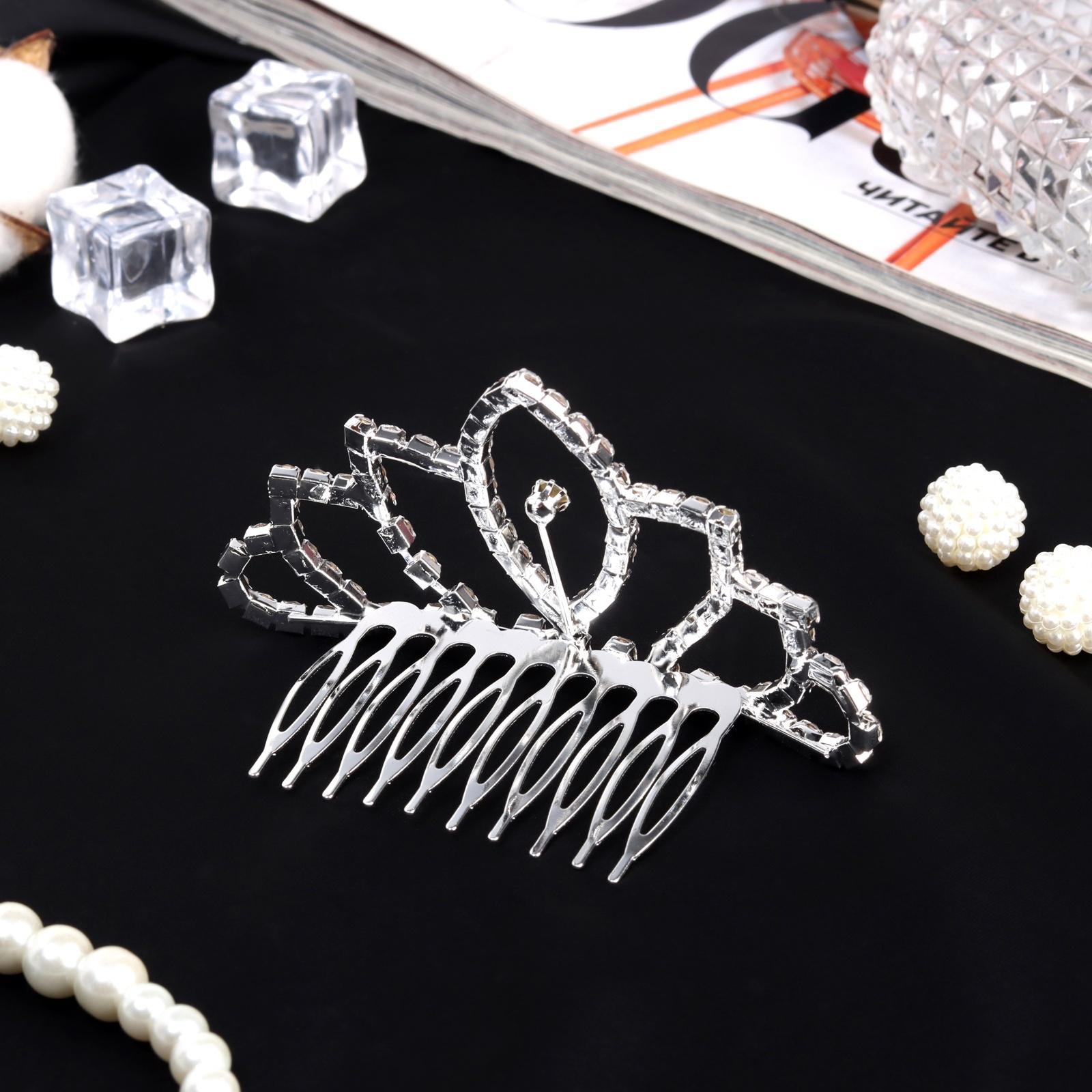 Диадема для волос «Медея» каприз, 8.5×5 см, серебро