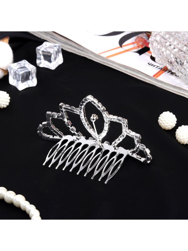 Диадема для волос «Медея» каприз, 8.5×5 см, серебро