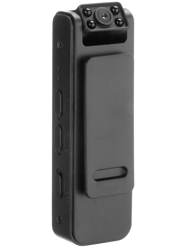 Видеокамера нагрудная CAM-16, 1920х1080, Full HD 1080 p, 2 Мп, Wi-Fi, Bluetooth, микрофон, чёрная