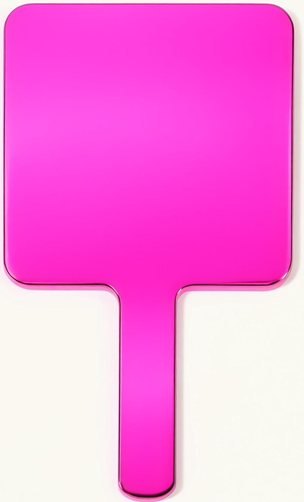 Зеркало с ручкой, 16×9 см, розовое