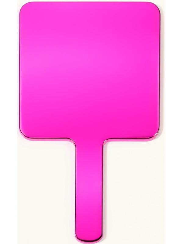 Зеркало с ручкой, 16×9 см, розовое