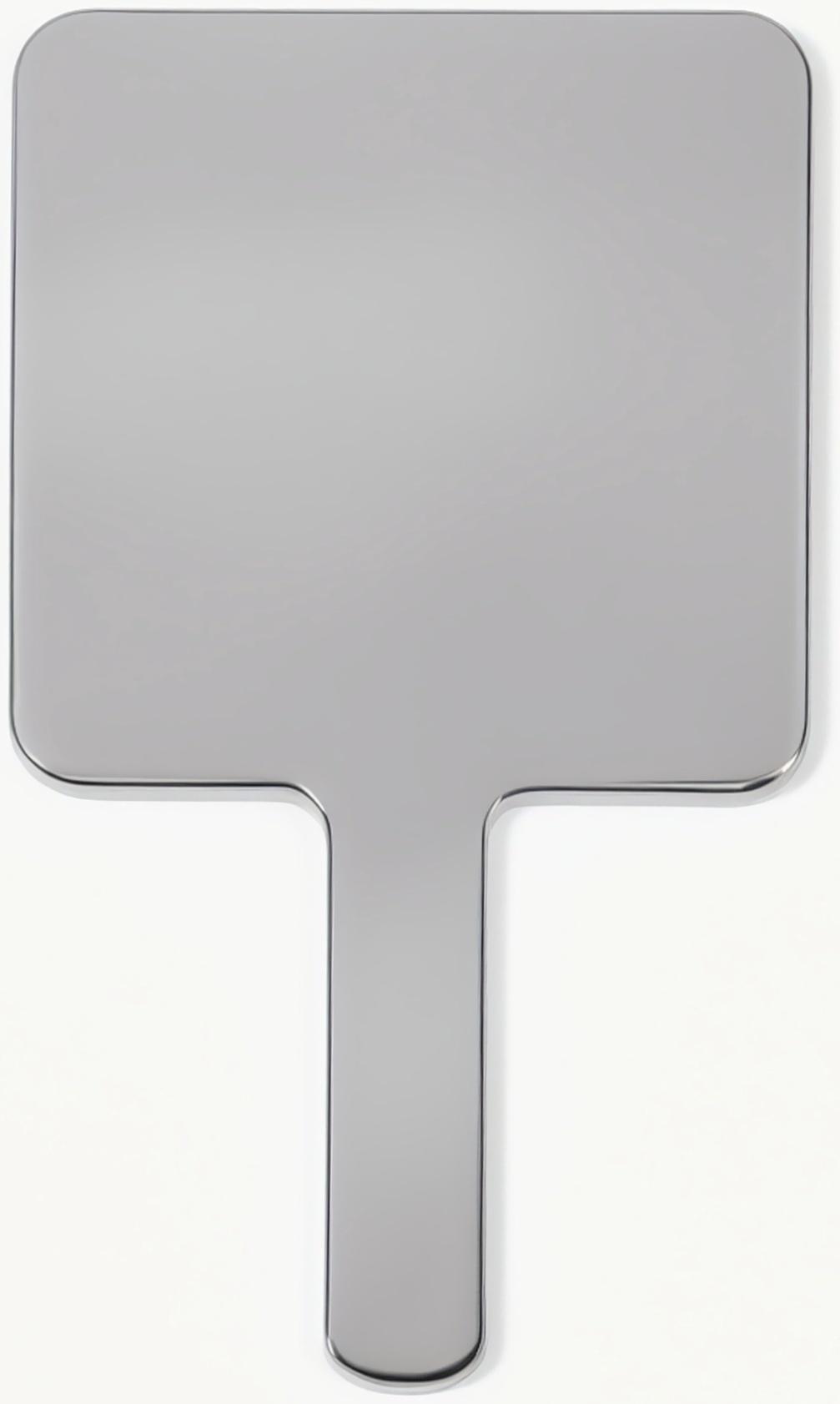 Зеркало с ручкой, 16×9 см, серебристое