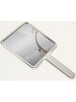 Зеркало с ручкой, 16×9 см, серебристое