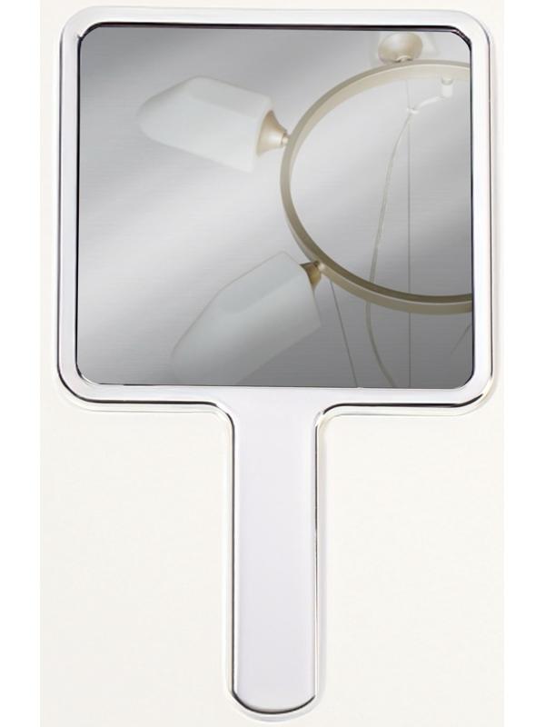 Зеркало с ручкой, 16×9 см, серебристое