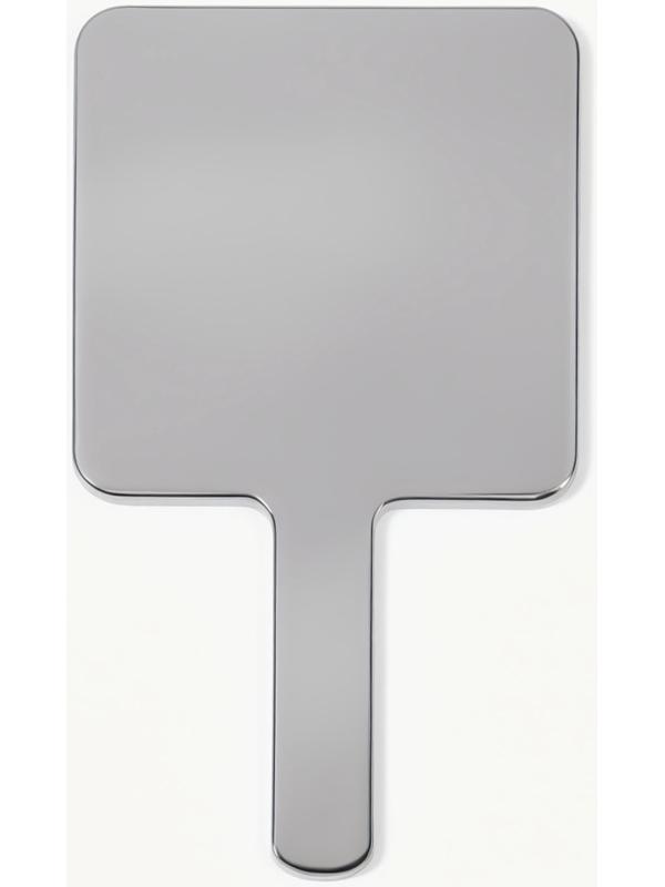 Зеркало с ручкой, 16×9 см, серебристое