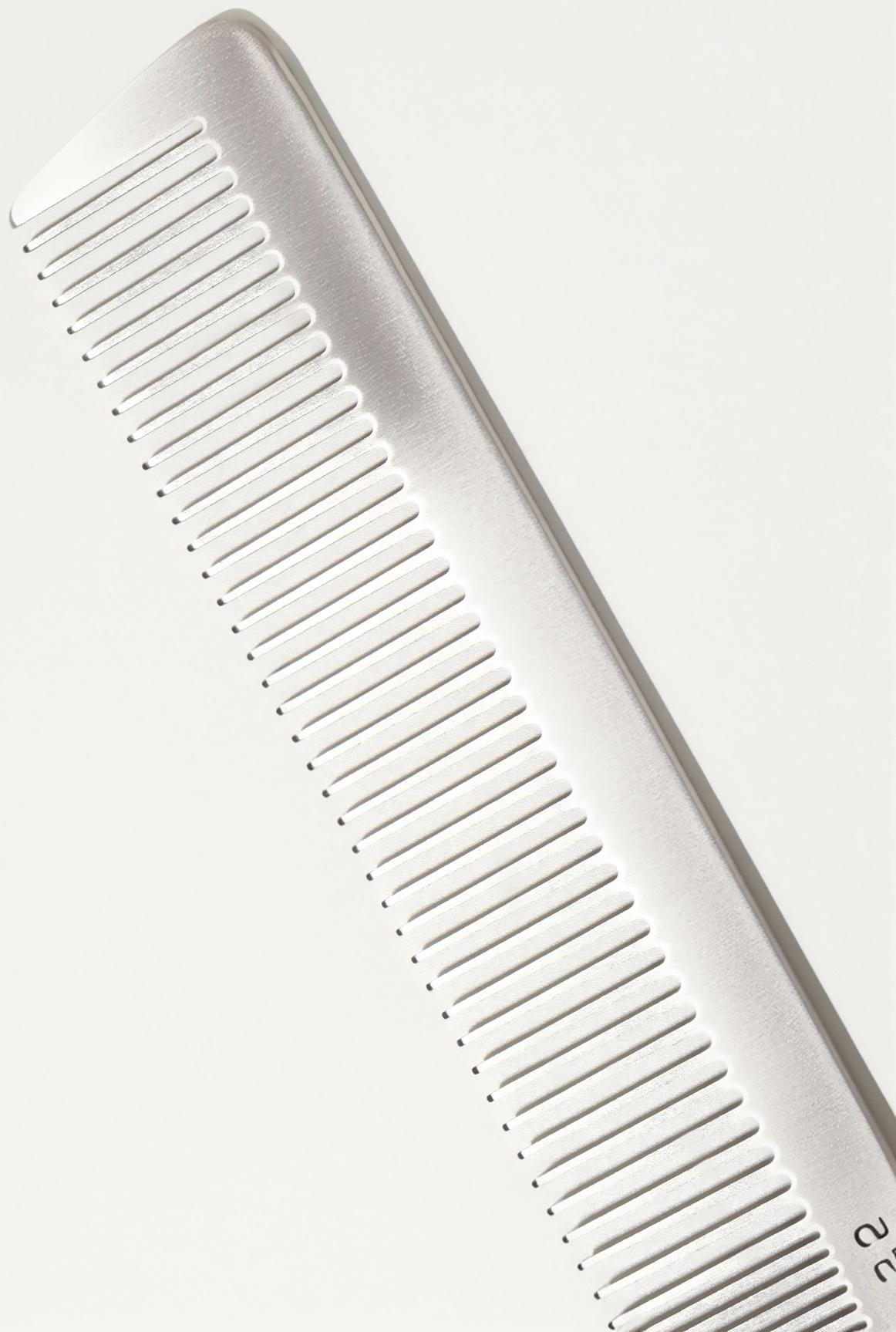 Расчёска комбинированная, металлическая, 21.5×3 см, серебристая