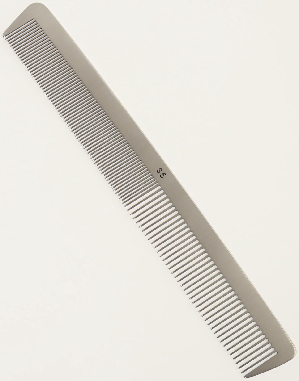 Расчёска комбинированная, металлическая, 21.5×3 см, серебристая