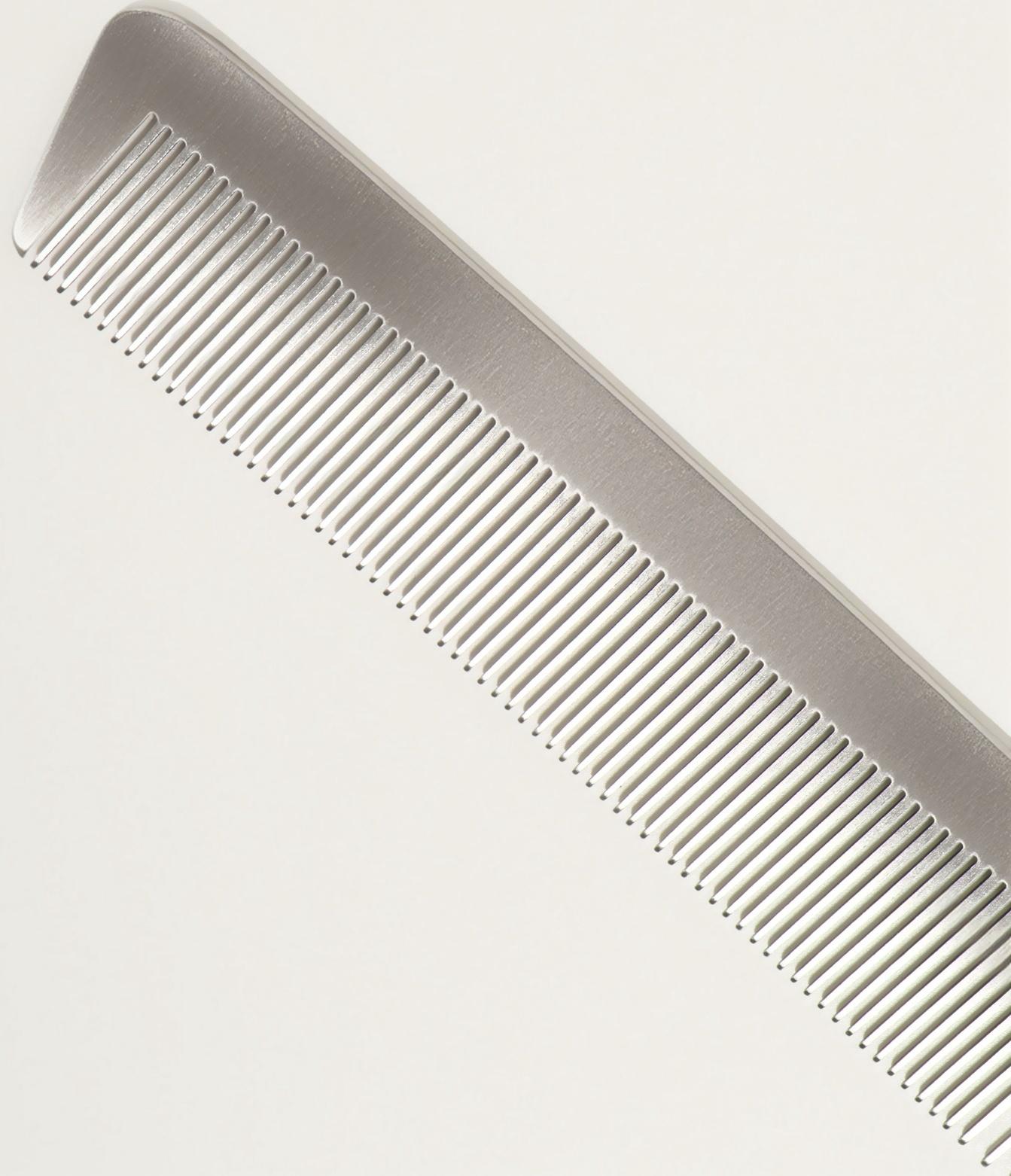 Расчёска комбинированная, металлическая, 21.5×3 см, серебристая