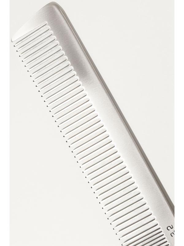Расчёска комбинированная, металлическая, 21.5×3 см, серебристая