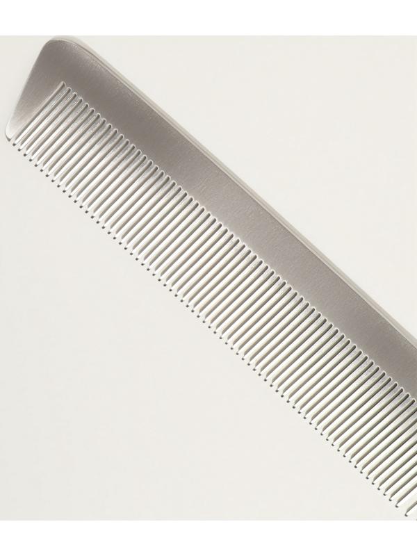 Расчёска комбинированная, металлическая, 21.5×3 см, серебристая