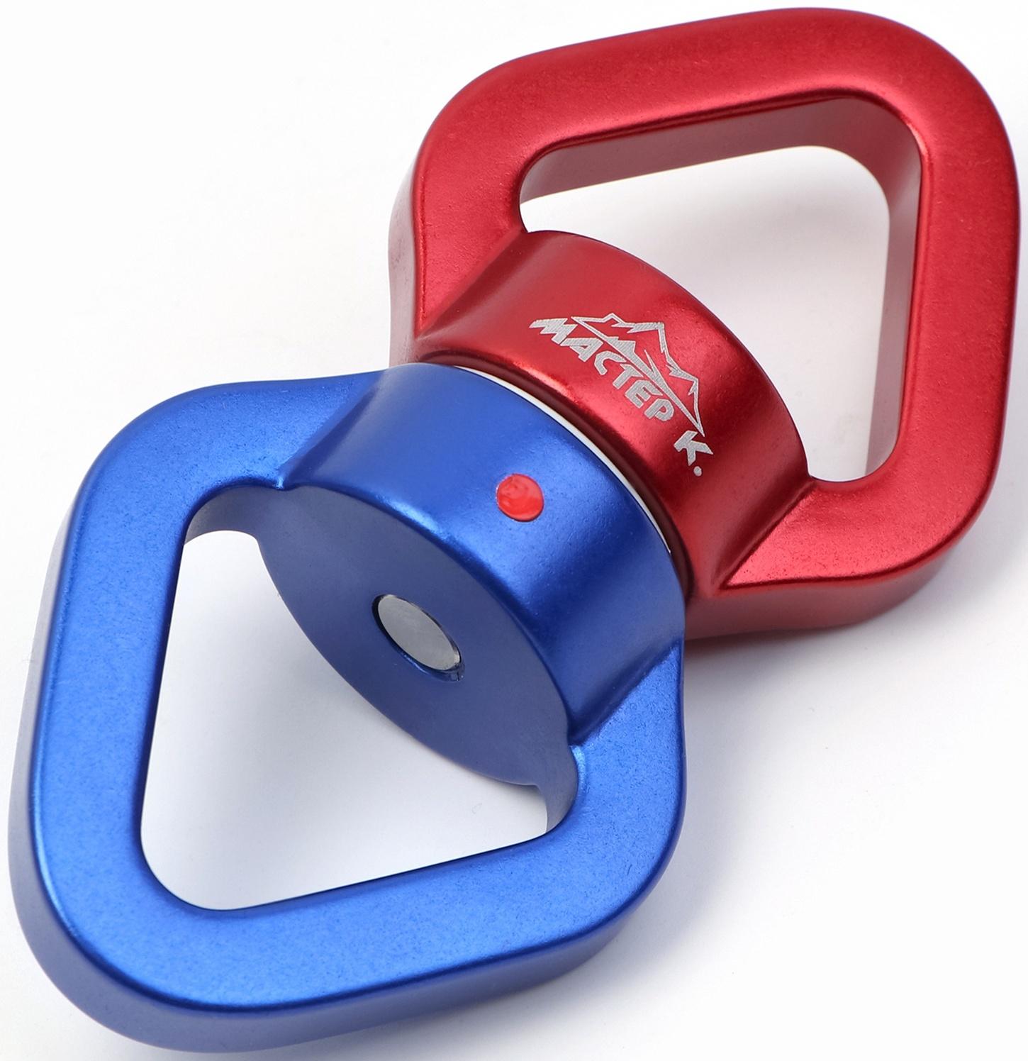 Вертлюг для альпинизма, 30 KN, красно-голубой, 11 см