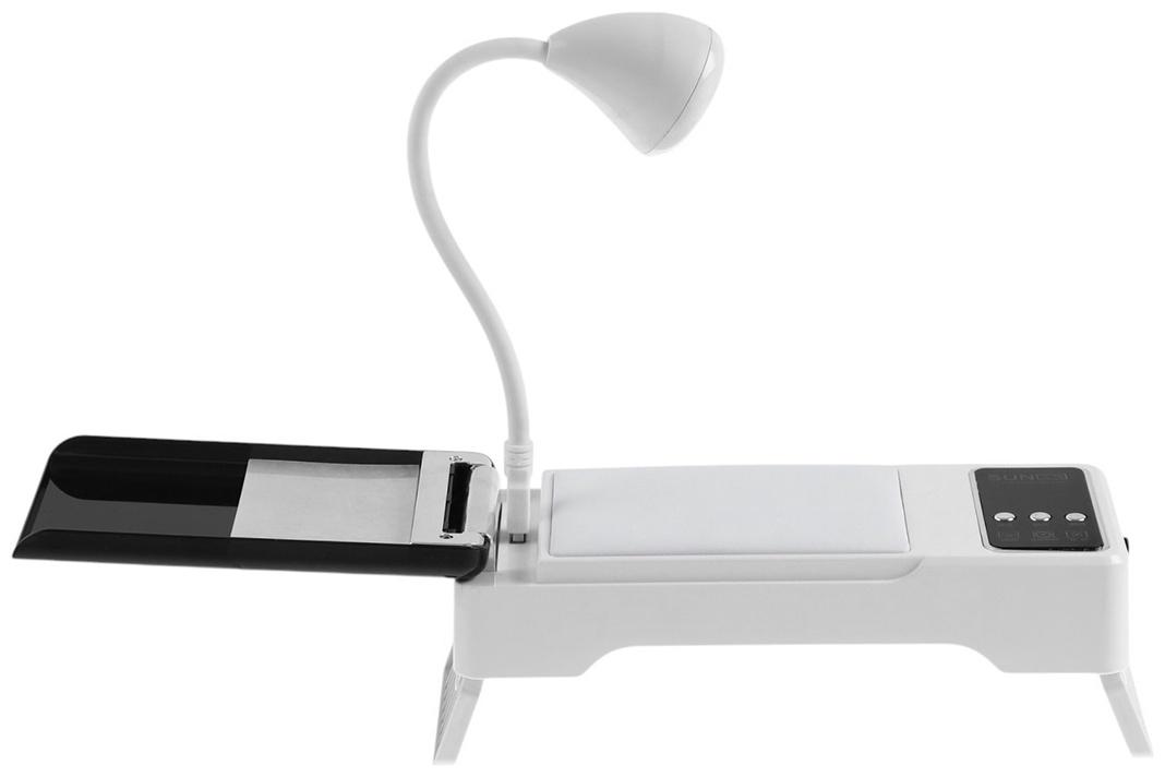 Лампа для маникюра, LED, 24 диода, 72 Вт, USB, складная, с дисплеем, белая