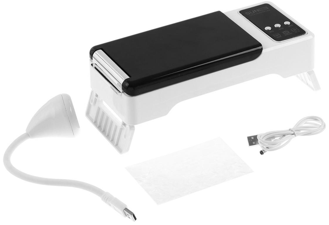 Лампа для маникюра, LED, 24 диода, 72 Вт, USB, складная, с дисплеем, белая