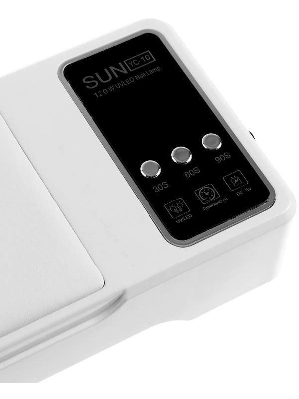 Лампа для маникюра, LED, 24 диода, 72 Вт, USB, складная, с дисплеем, белая