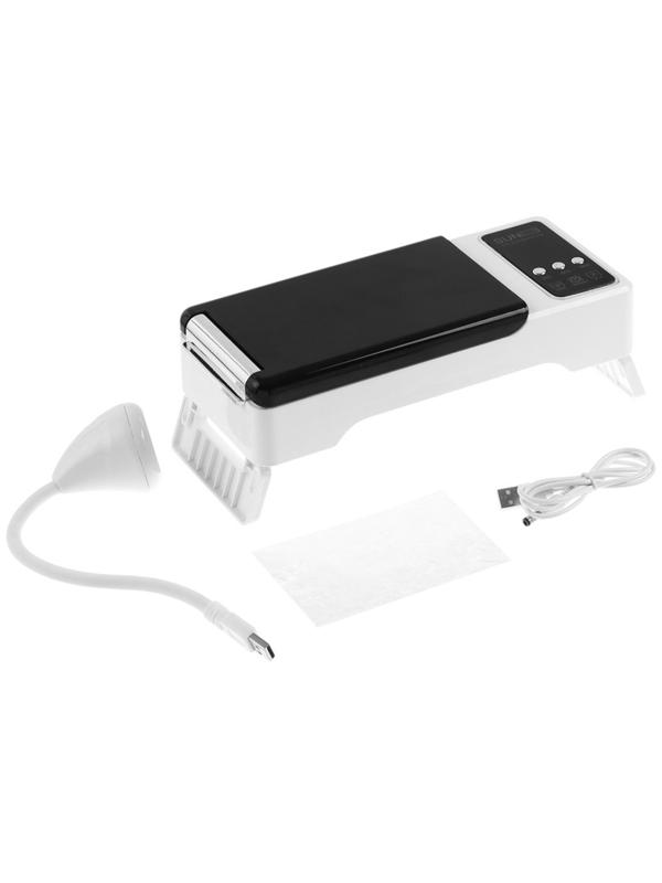 Лампа для маникюра, LED, 24 диода, 72 Вт, USB, складная, с дисплеем, белая