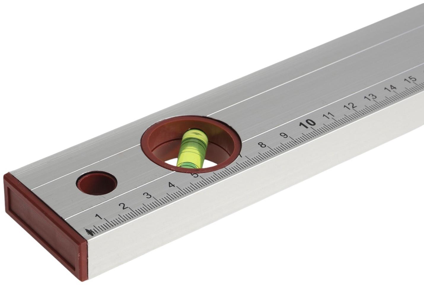 Уровень алюминиевый ЛОМ, 3 глазка, линейка, 800 мм