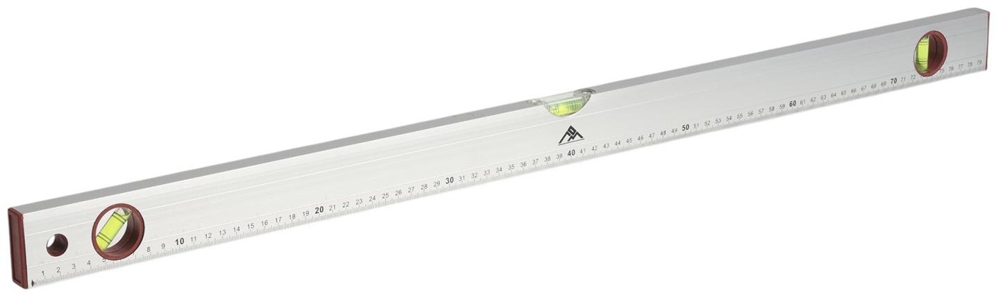 Уровень алюминиевый ЛОМ, 3 глазка, линейка, 800 мм