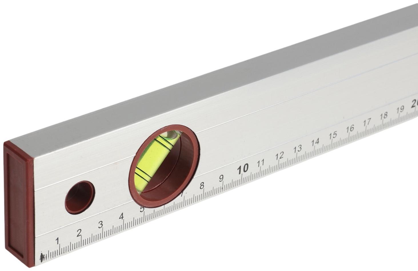 Уровень алюминиевый ЛОМ, 3 глазка, линейка, 800 мм