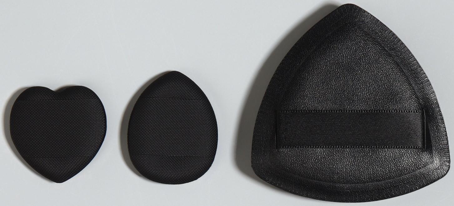 Спонжи для макияжа, в футляре, 3 формы: треугольник, овал, сердце, чёрные