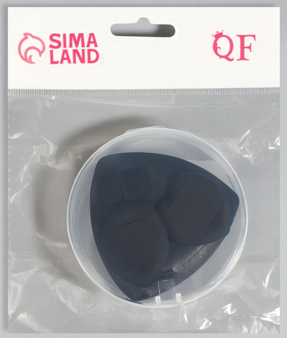 Спонжи для макияжа, в футляре, 3 формы: треугольник, овал, сердце, чёрные