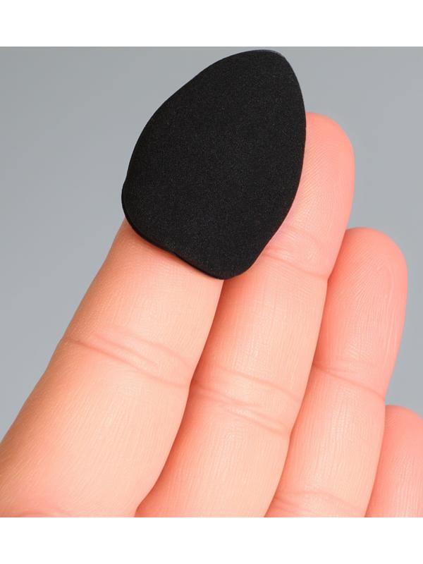 Спонжи для макияжа, в футляре, 3 формы: треугольник, овал, сердце, чёрные
