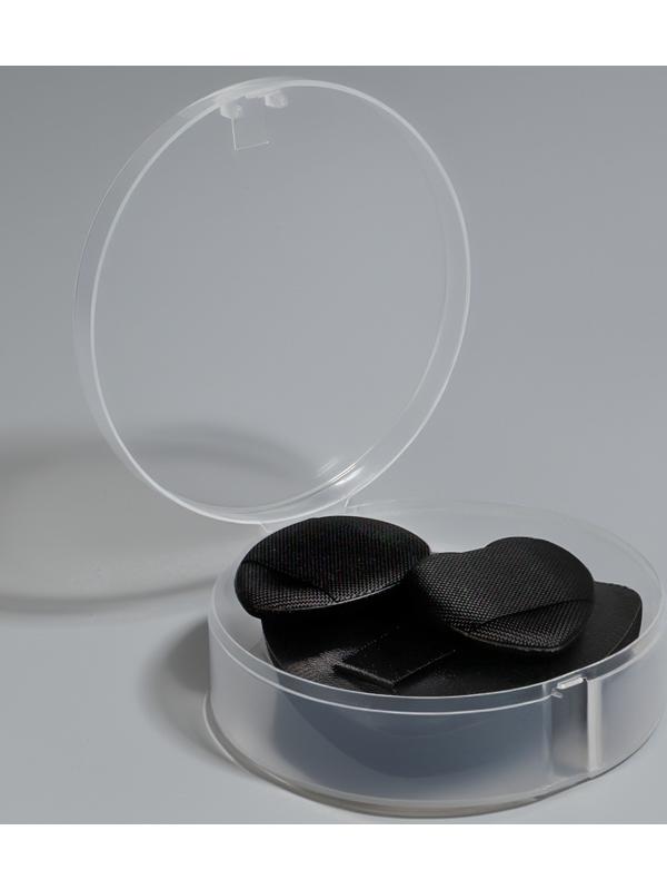 Спонжи для макияжа, в футляре, 3 формы: треугольник, овал, сердце, чёрные