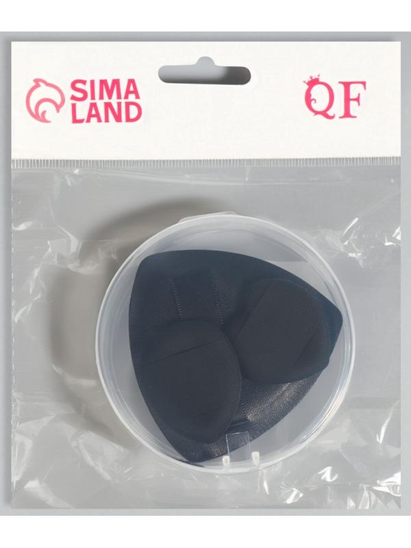 Спонжи для макияжа, в футляре, 3 формы: треугольник, овал, сердце, чёрные