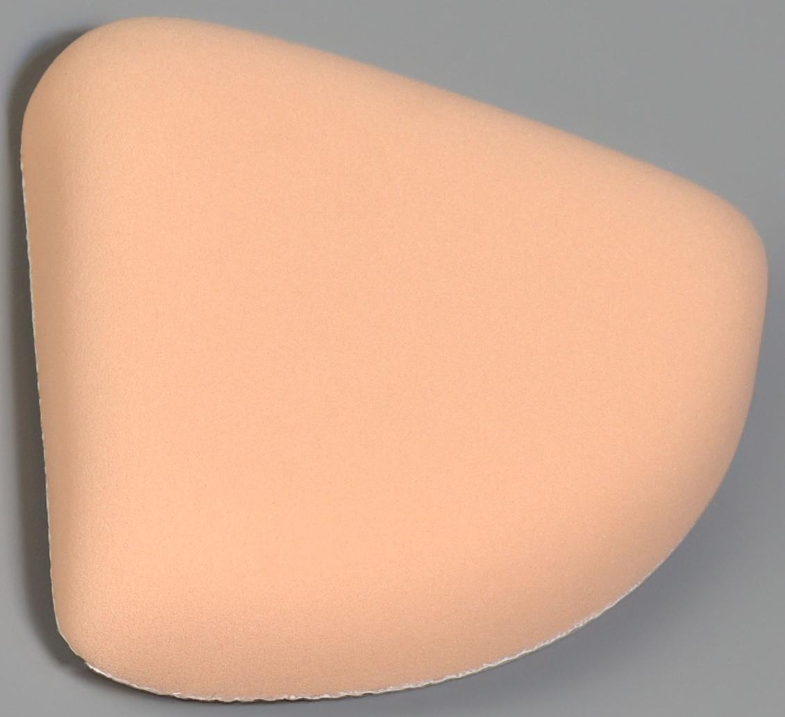 Спонж для макияжа, с держателем, d=5 см, в футляре, треугольный, бежевый