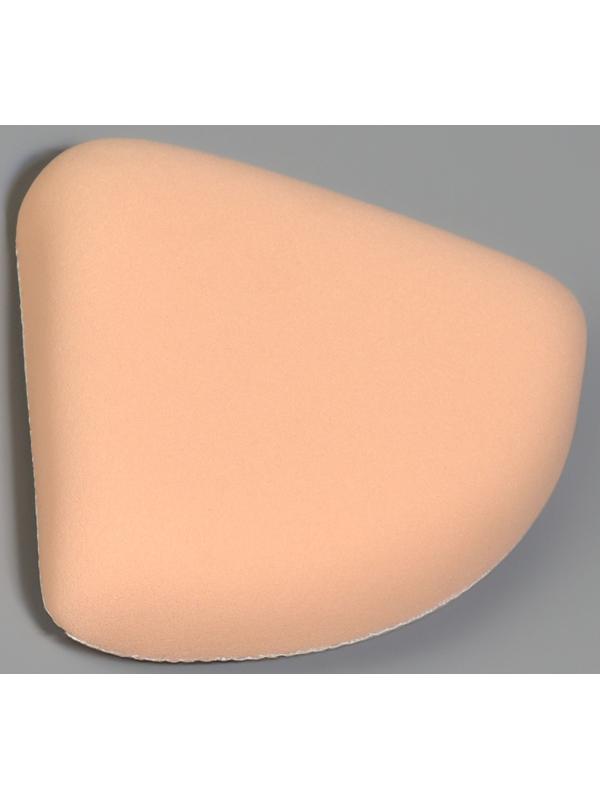 Спонж для макияжа, с держателем, d=5 см, в футляре, треугольный, бежевый