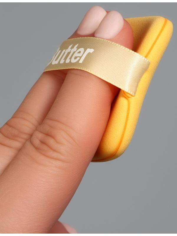 Спонжи для макияжа, в футляре, набор 2 шт.: спонж «капля», пуховка, жёлтые