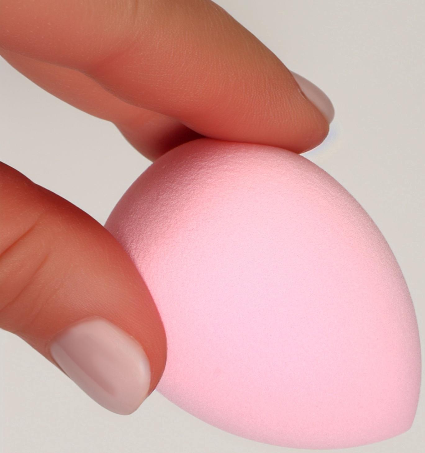 Спонж для макияжа «Капля», 6×8 см, с подставкой, розовый