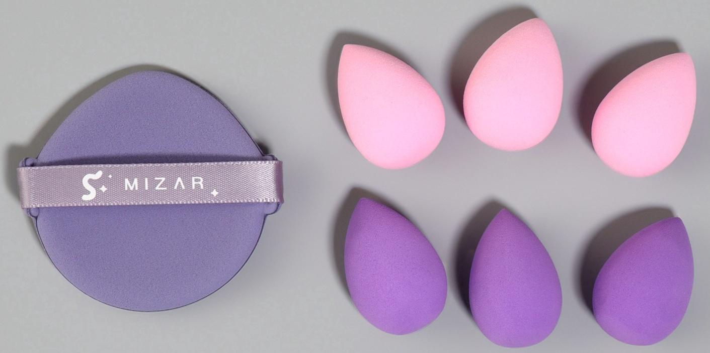 Спонжи для макияжа, в футляре, набор - 7 шт., МИКС