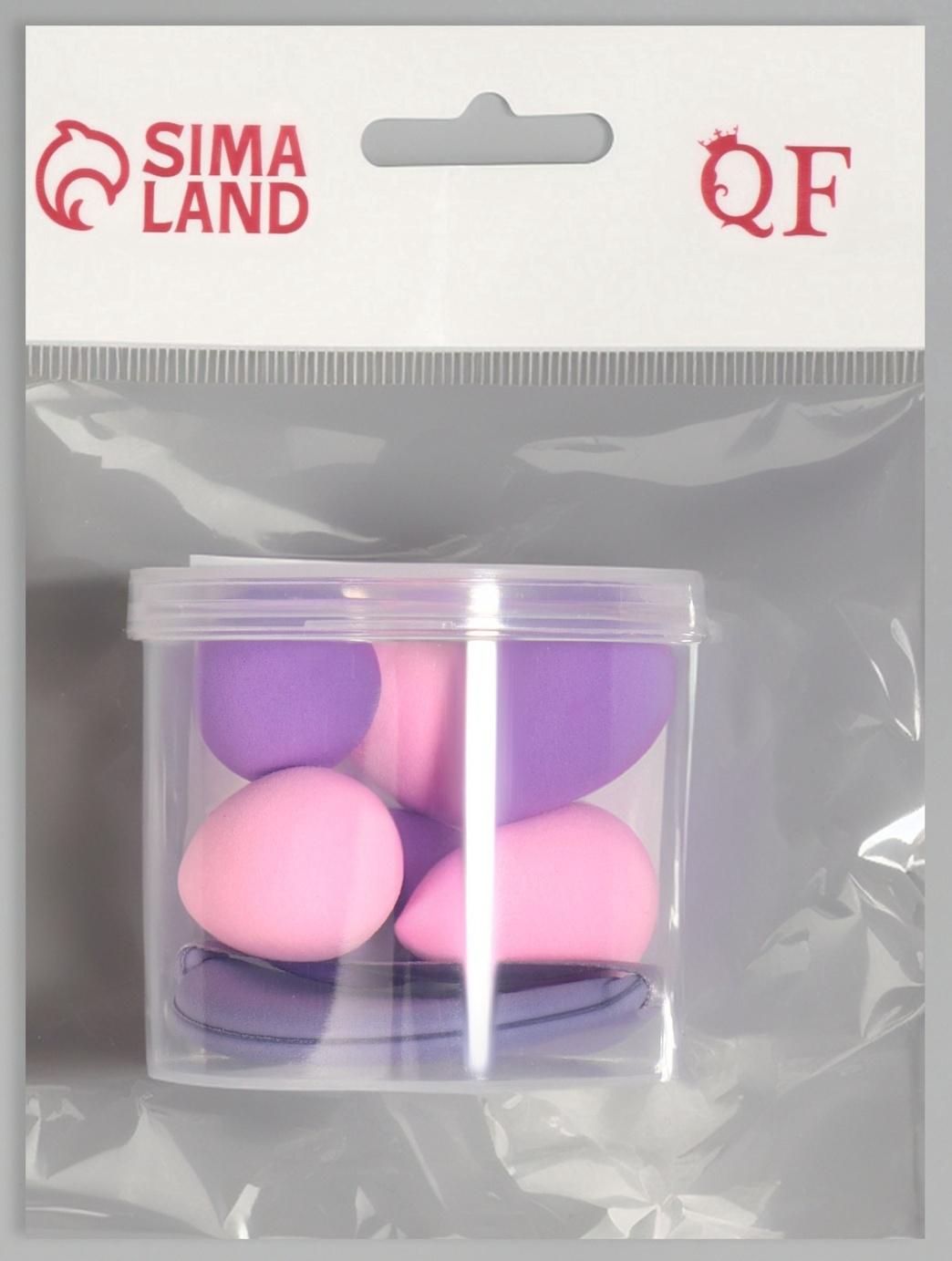 Спонжи для макияжа, в футляре, набор - 7 шт., МИКС