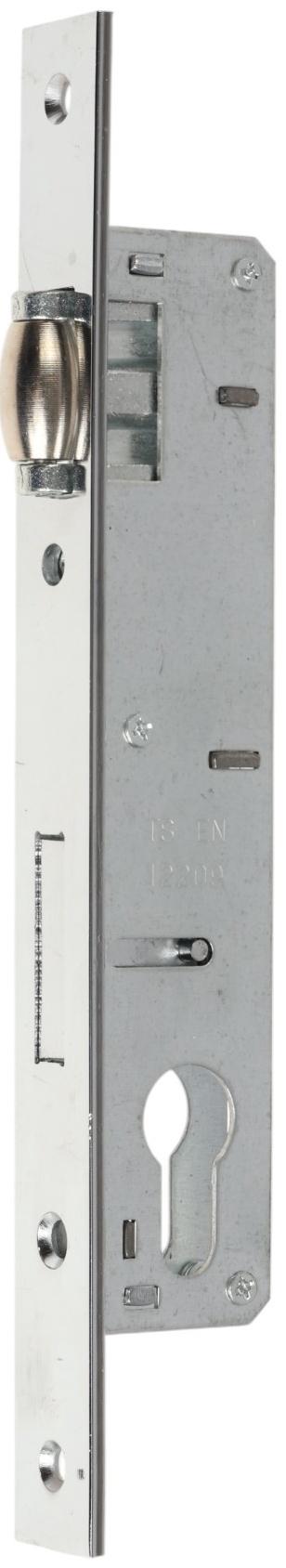 Замок врезной LOCKLAND, узкопрофильный, без ручек, Backset 20 мм, под ц/м, роликовая защелка